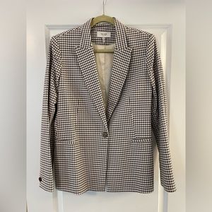 Reiss Romy Black/White/Brown/Gray Houndstooth Blazer